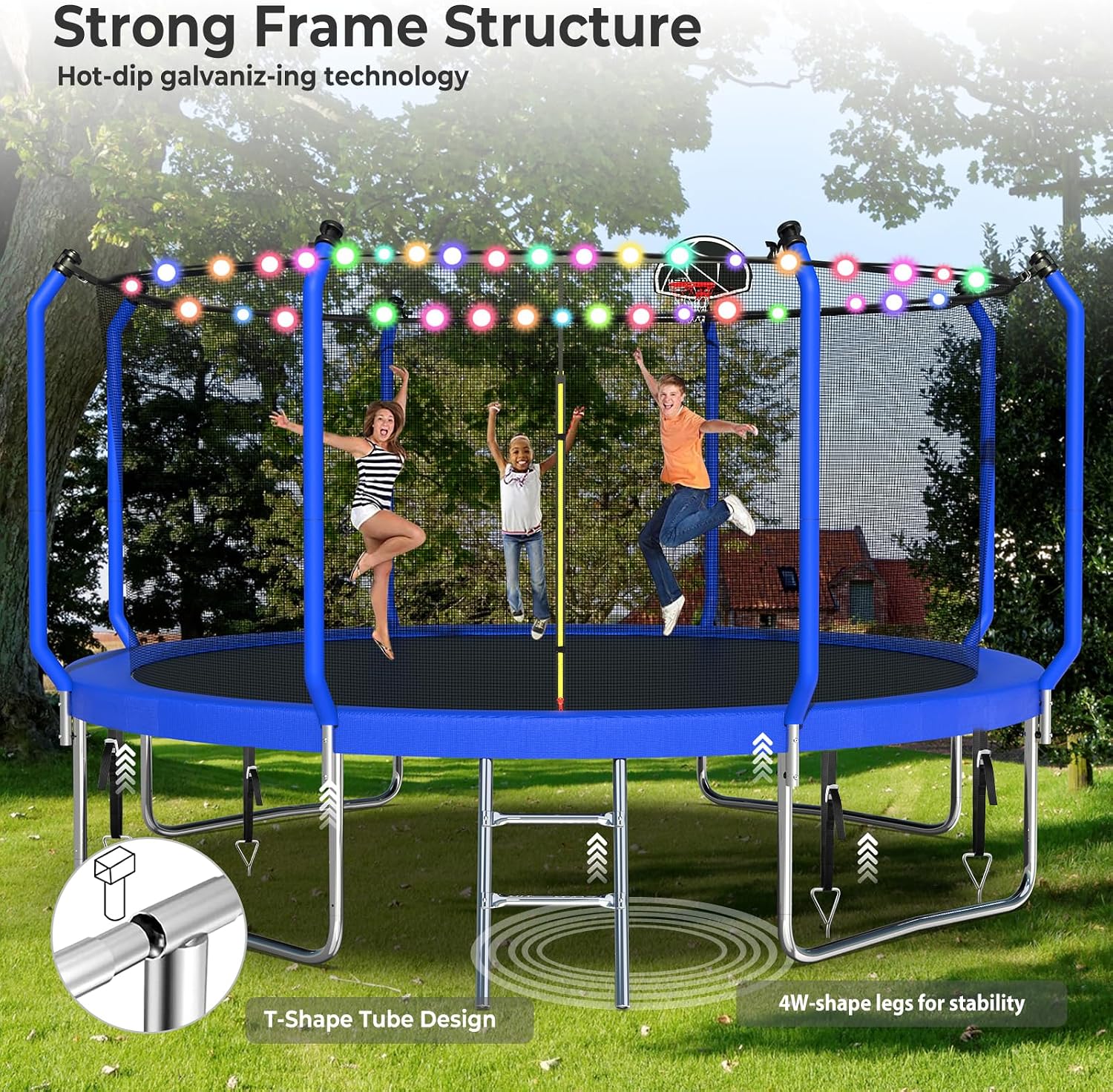 Lyromix Upgraded 16FT Trampoline for Kids and Adults