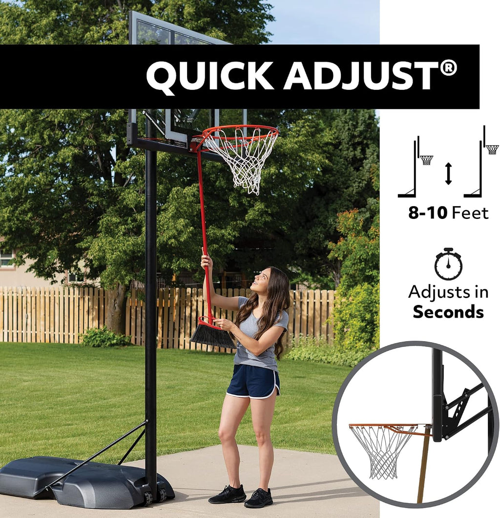 Lifetime Fusion Courtside Portable Basketball System, 46 Inch Backboard