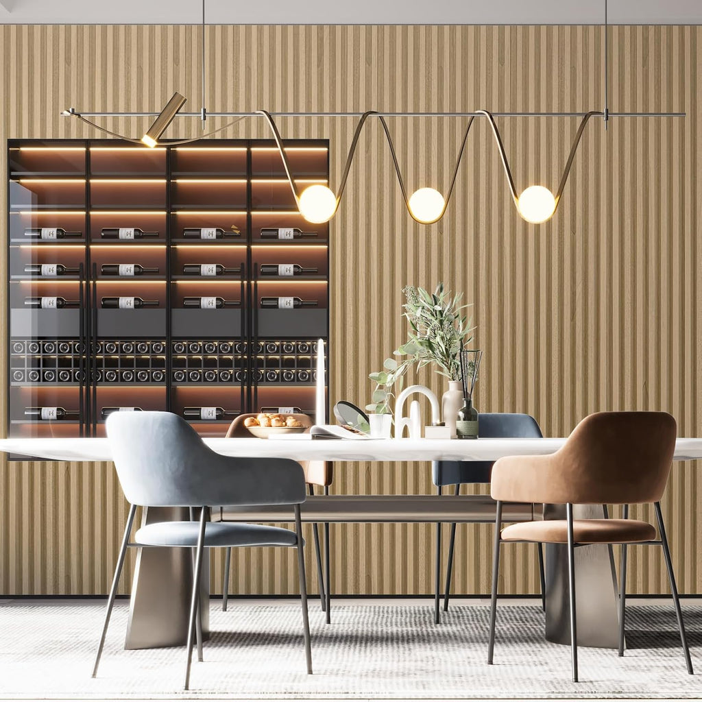 Art3dwallpanels Wood Slat Wall Paneling, 104'' x 6.7'' WPC Soundproof 3D Wall Panels for Interior Wall Decor, 8 Pack Fluted Textured Panel Wall Slats, Oak New