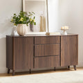CHITA 62' Sideboard Buffet Cabinet with Storage, Living Room Accent Cabinet with Drawers, Doors and Adjustable Shelves, for Bar, Kitchen, Walnut