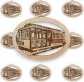 10PK Personalized Cable Car Ornament, San Francisco Souvenirs and Gifts, California Souvenirs, Travel Ornaments for Christmas Tree, Handmade in The USA