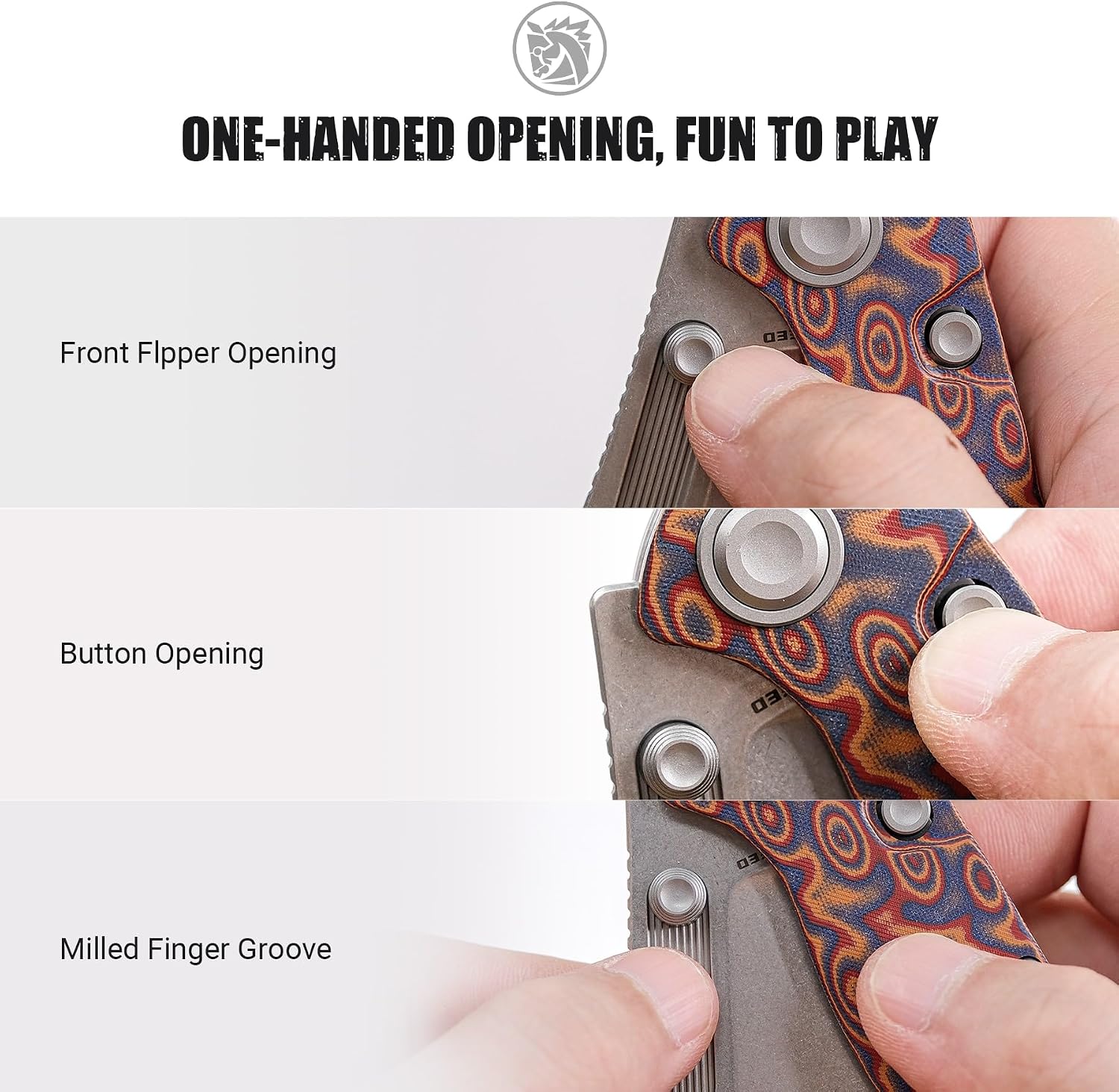 Vosteed Naga EDC Folding Pocket Knife - 3.47' S35VN Stonewash Blade, Clip Point - Top Liner Lock, Copper Raindrop Micarta Handle - Surviving, Camping Knives - A3904