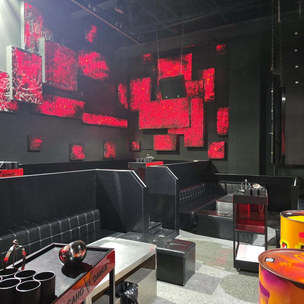 Translucent Volcanic Rock Texture 3D Wall Panels, FRP Imitation Stone, Black, Pack of 4 Tiles