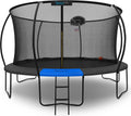 SereneLife Trampoline Outdoor 8FT 10FT 12FT 14FT with Enclosure Net, Ladder and Anti-Rust Coating - ASTM Approved Recreational Trampolines - Heavy Duty Yard Trampolines for Kids and Adults