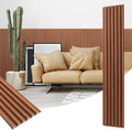 Art3dwallpanels 16 Pack Wood Slat Wall Paneling 51'×6.7' Sound Absorbing 3D Wall Panels for Living Room TV Background Home Office Decor, Teak