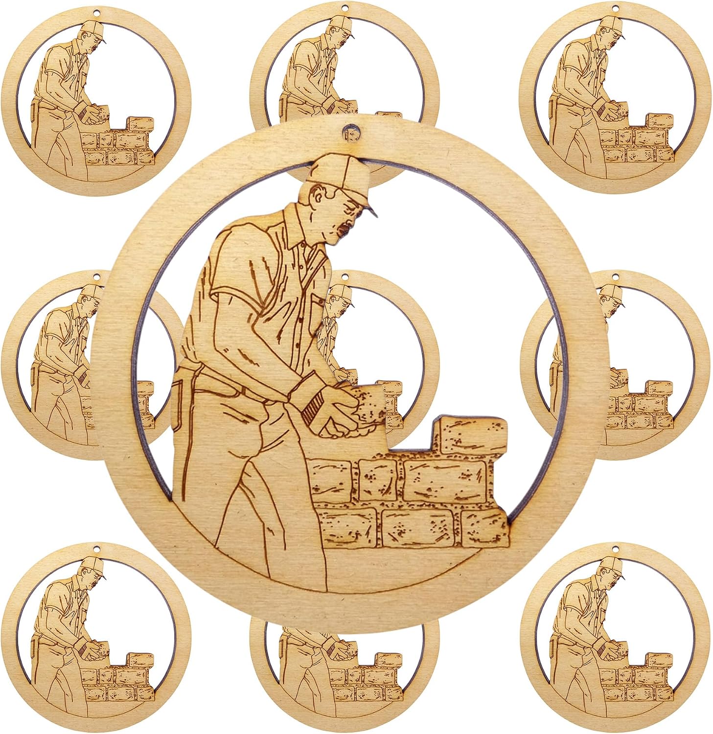 10PK Personalized Brick and Stone Mason Ornament