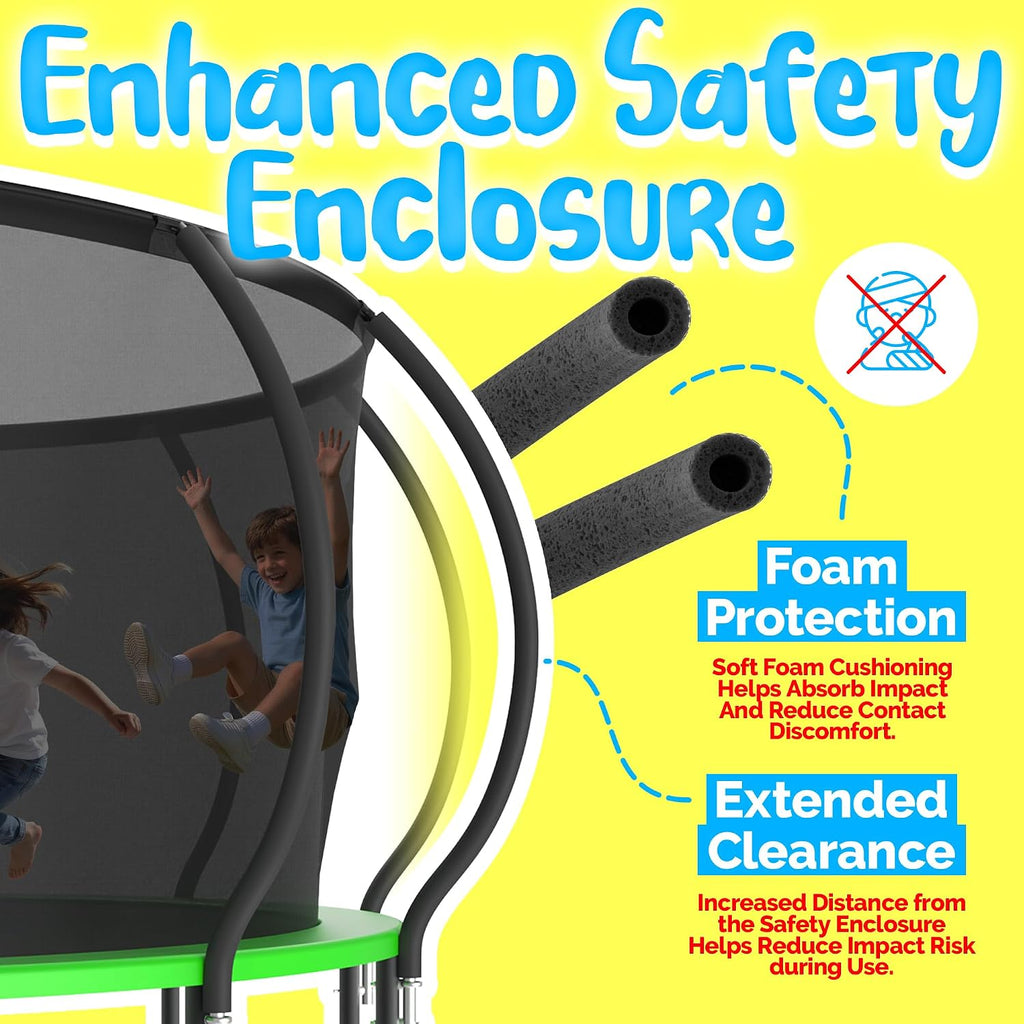 YORIN Tranpoline 10 12 14 15 16 FT Tranpoline for Kids and Adults 1500LBS Recreational Tranpoline with Basketball Hoop, Enclosure Net, Back Yard Heavy Duty Outdoor Pumpkin Tranpolines, ASTM Approved