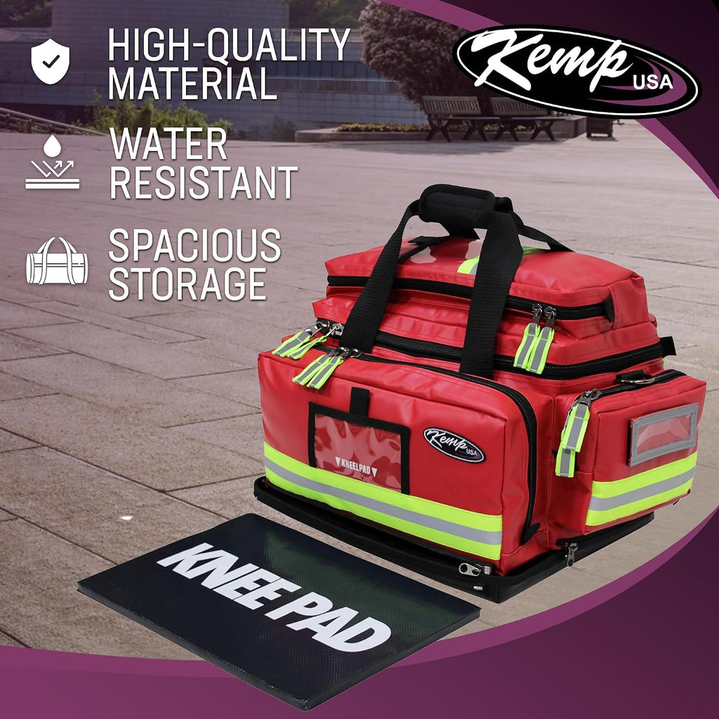 Kemp USA Premium Professional Trauma Bag for Emergency Medical Services (EMS), Fluid-Resistant Tarpaulin Construction