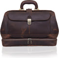 HLC Vintage Leather Briefcase Doctor Bag - Real Leather Briefcase - Style Handbag - Italian Handmade Medical Bag