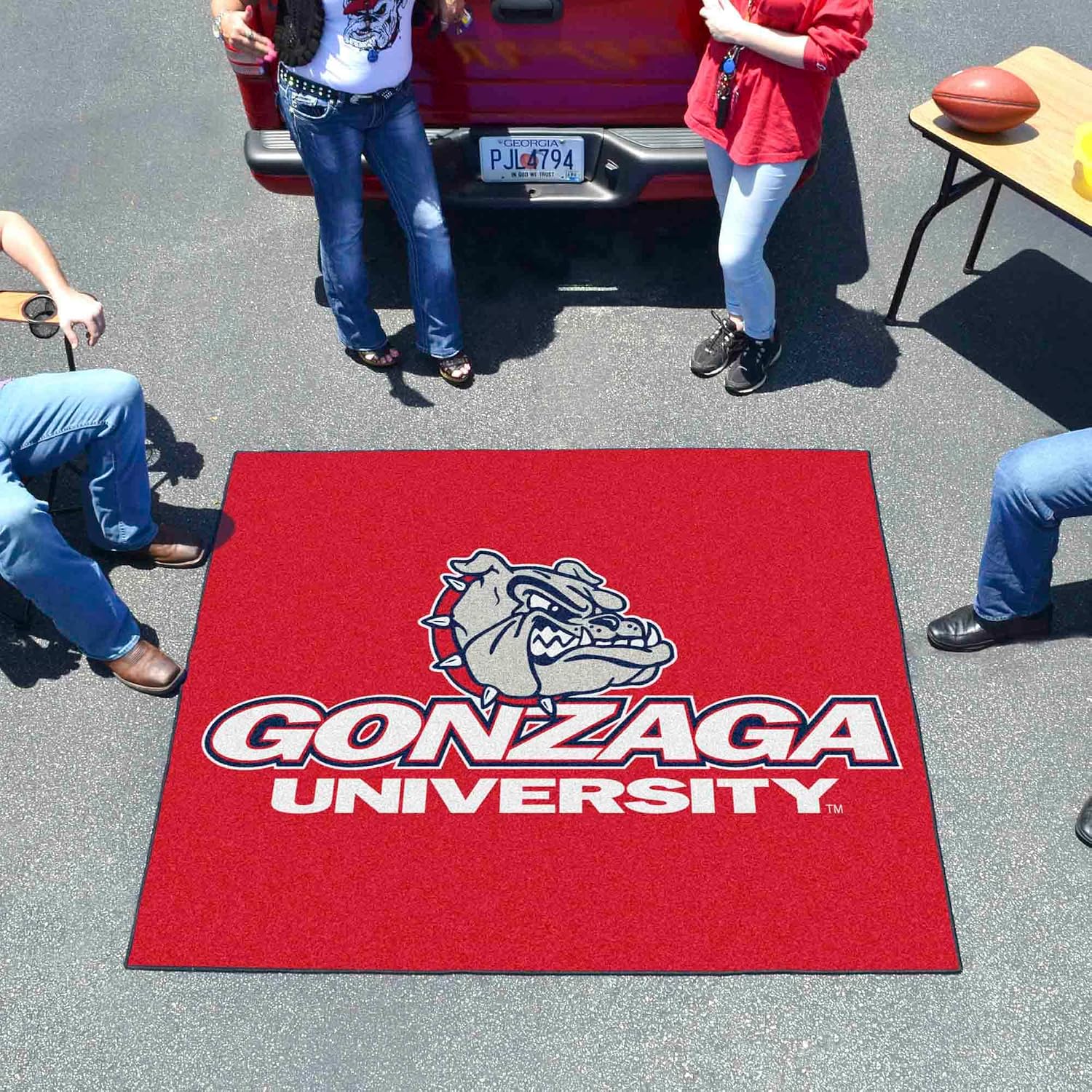 FANMATS 1952 Gonzaga Bulldogs Tailgater Rug - 5ft. x 6ft. Sports Fan Area Rug, Home Decor Rug and Tailgating Mat - Red
