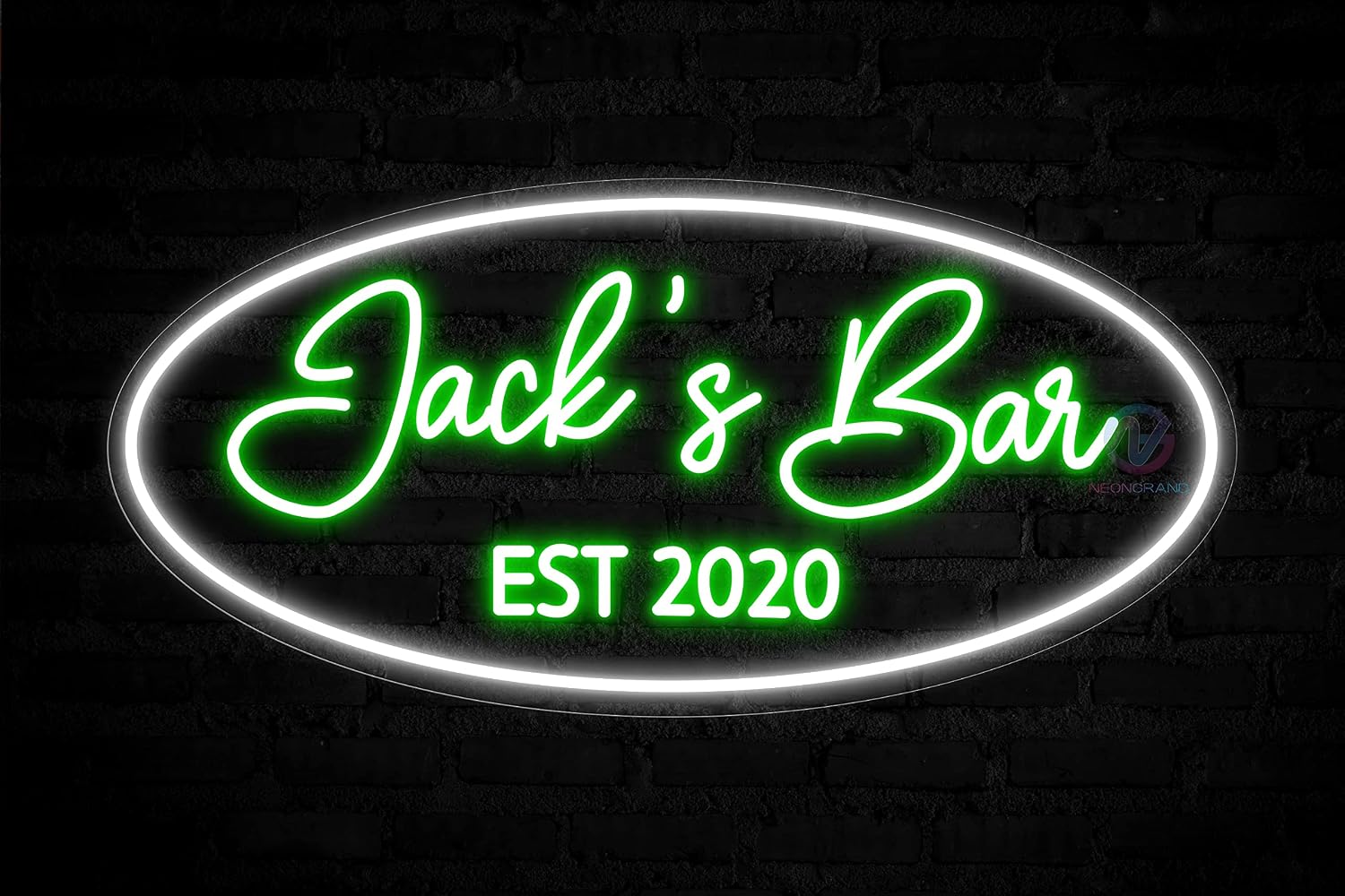 Personalized Neon Bar Sign – Custom Light Up Sign for Home Bar, Lounge, or Man Cave Decor (Round)
