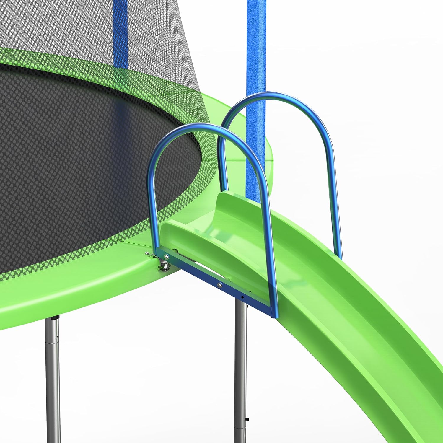 12FT Outdoor Trampoline with Slide and Swings,Recreational Trampoline with Basketball Hoop,Safety Enclosure Net and Ladder for Kids, Teens, ASTM Approved,Green