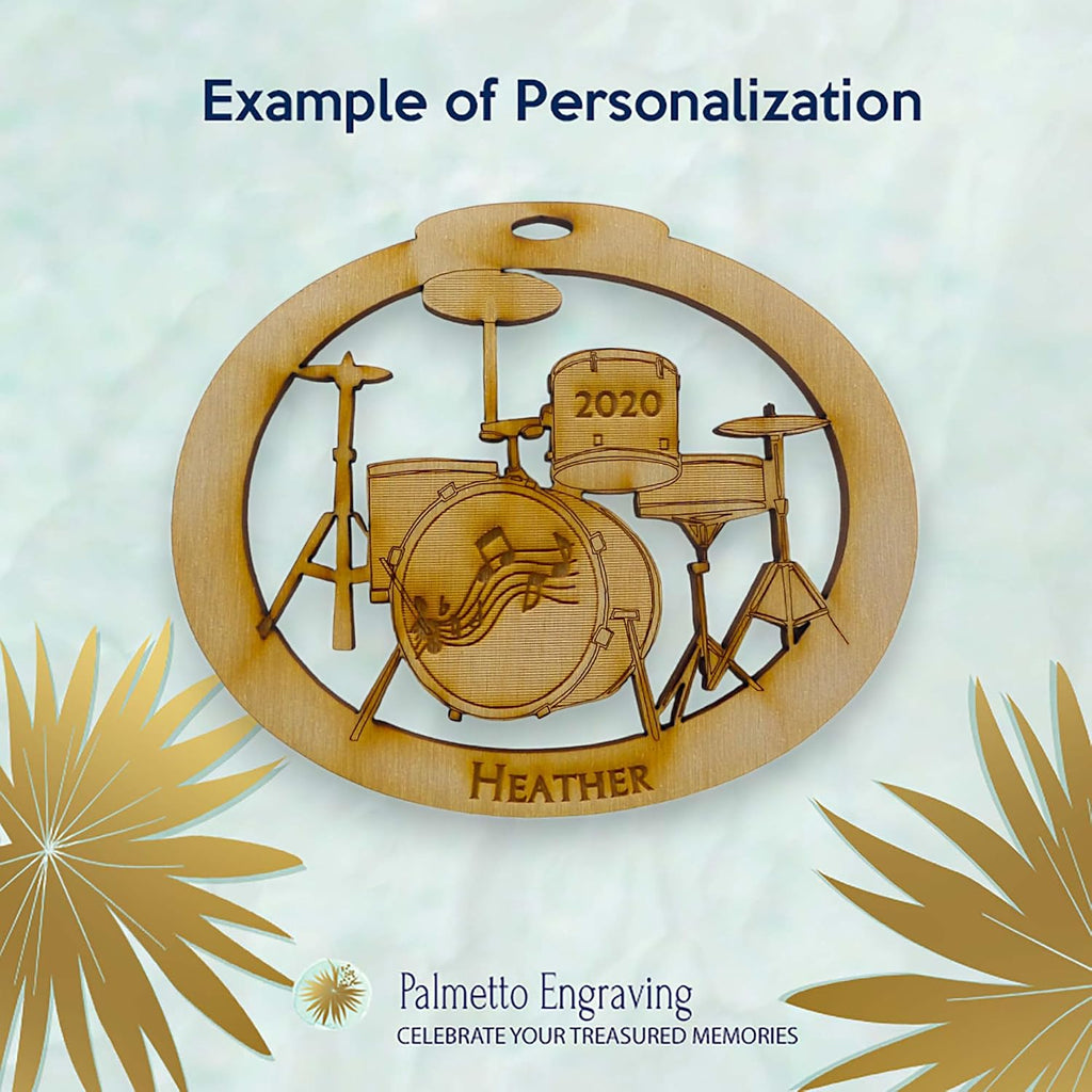10PK Personalized Drum Set Ornament, Unique Drummer Gifts for Men and Women, Drum Themed Gifts, Christmas Tree Ornaments