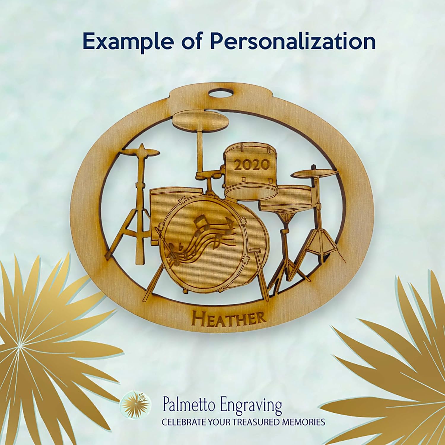 10PK Personalized Drum Set Ornament, Unique Drummer Gifts for Men and Women, Drum Themed Gifts, Christmas Tree Ornaments