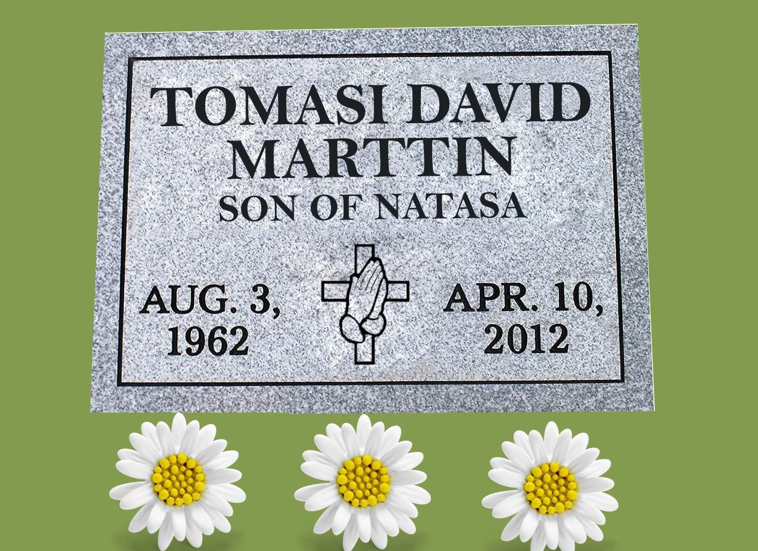 Cemetery Headstone, Headstones for Graves, Cemetery Marker, Monument, Memorial, Grave Marker, Tombstone, Gravestone for Human, Granite,Customize Personalized Engraving Text (14x10x4 Inch)