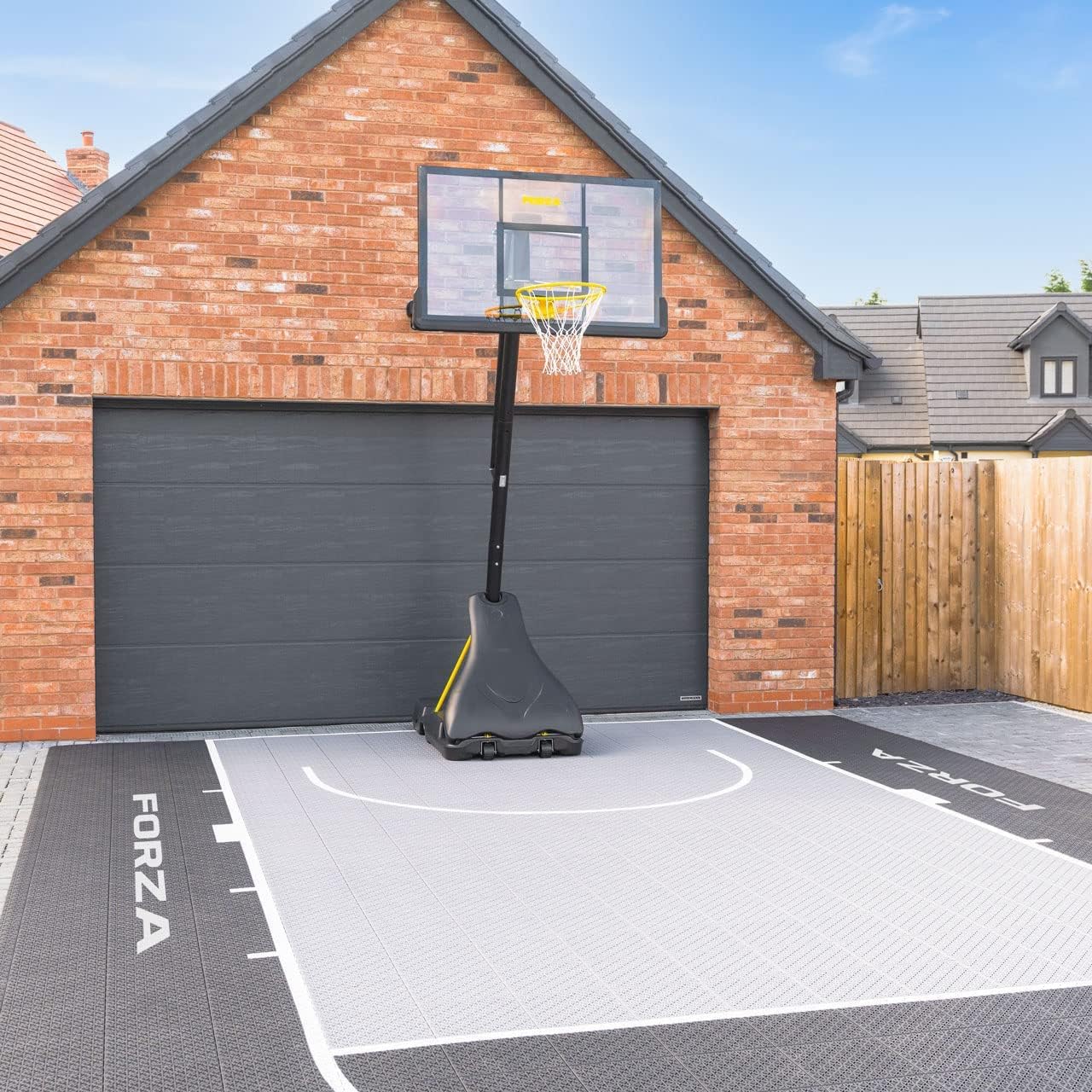 FORZA Basketball Court Modular Floor Tile [FIBA/NBA Standard] | Premium Outdoor Basketball Flooring for Home Courts