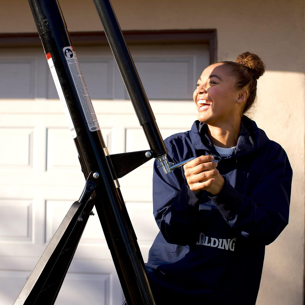 Spalding Ultimate Hybrid Portable Basketball Hoop | Adjustable Height from 7.5' to 10' in Infinite Increments | Arena Slam Breakaway Rim