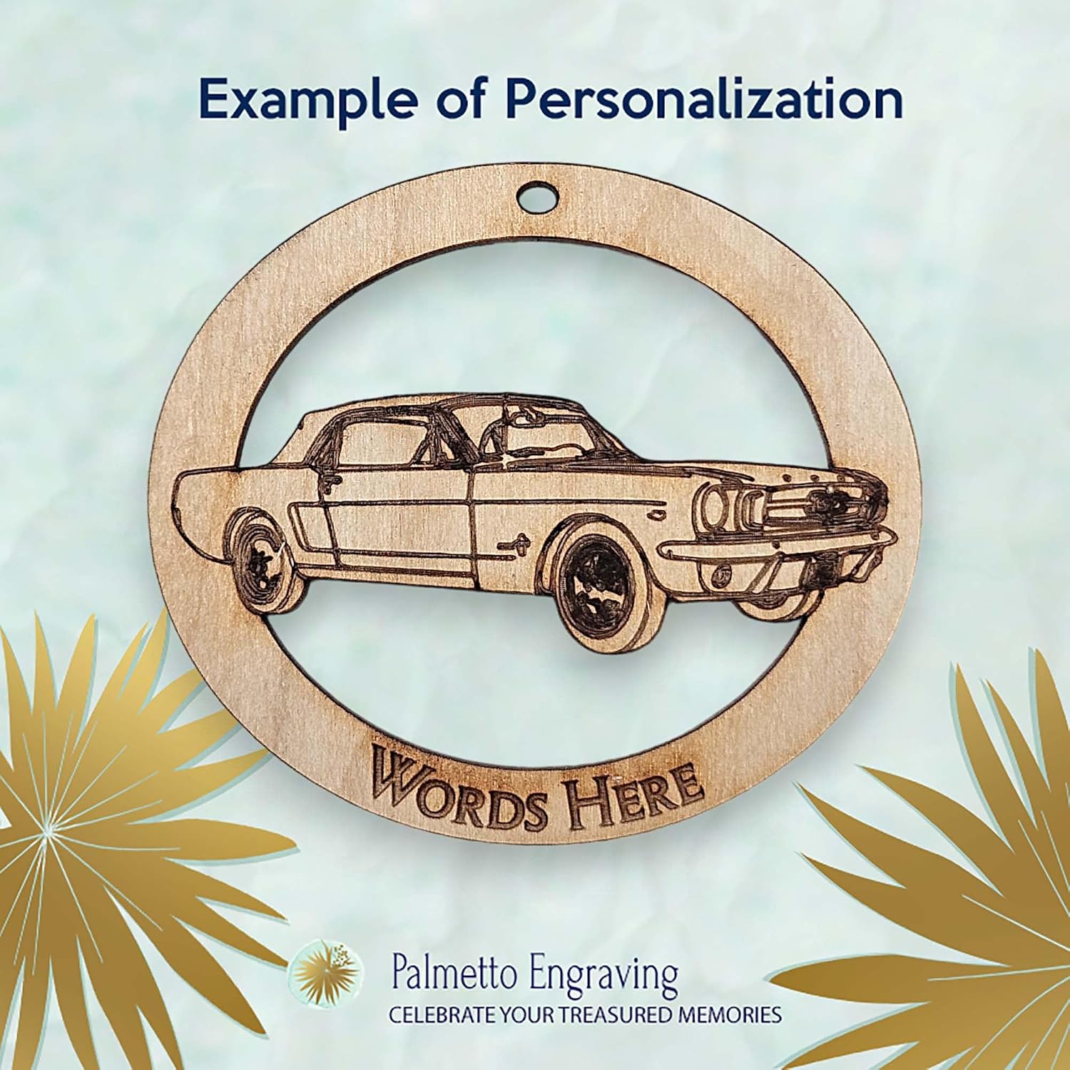 10PK Personalized Classic Mustang Ornament for Christmas Tree, Muscle Car Christmas Ornaments, Vintage Classic Car Christmas Ornament, Unique Automobile Xmas Decorations