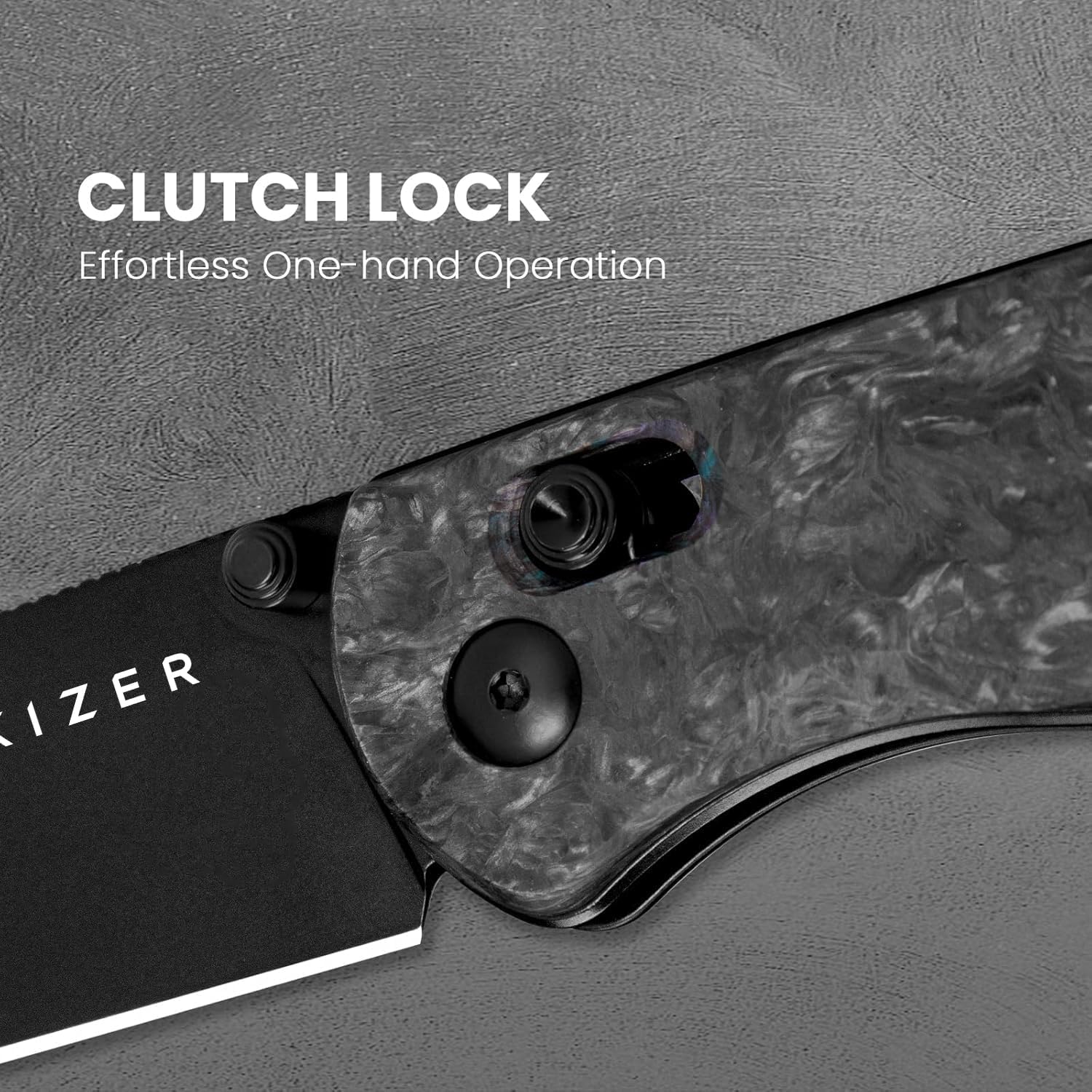 Kizer Drop Bear Pocket Knife, Folding Knife, 2.97 In S35VN Steel Blade, Fatcarbon Handle, Folding Pocket Knife, EDC knife, Ki3619A4