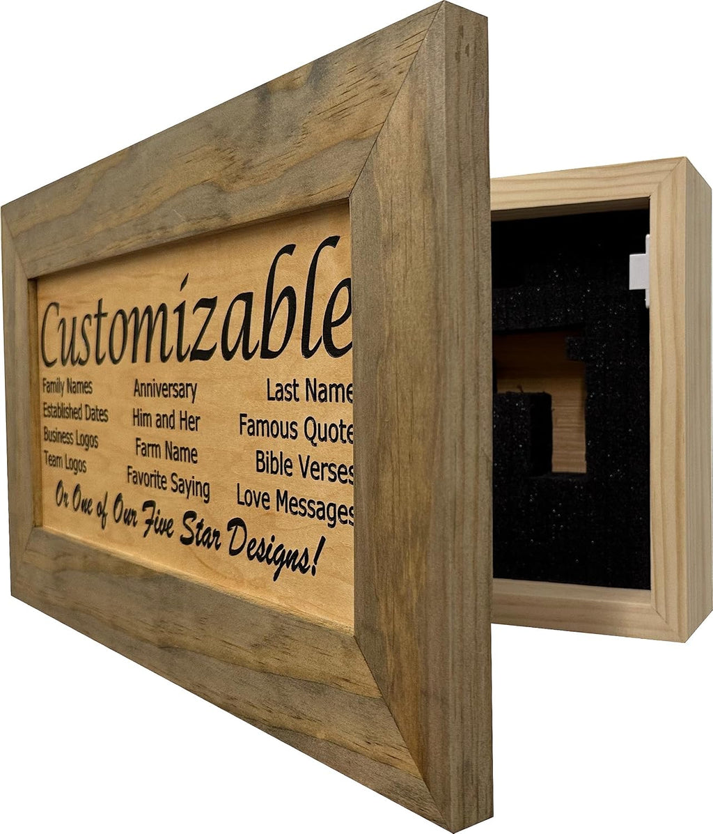 Bellewood Designs Customizable Gun Cabinet Wall Decoration - Personalized Gun Safe To Securely Store Your Gun In Plain Sight