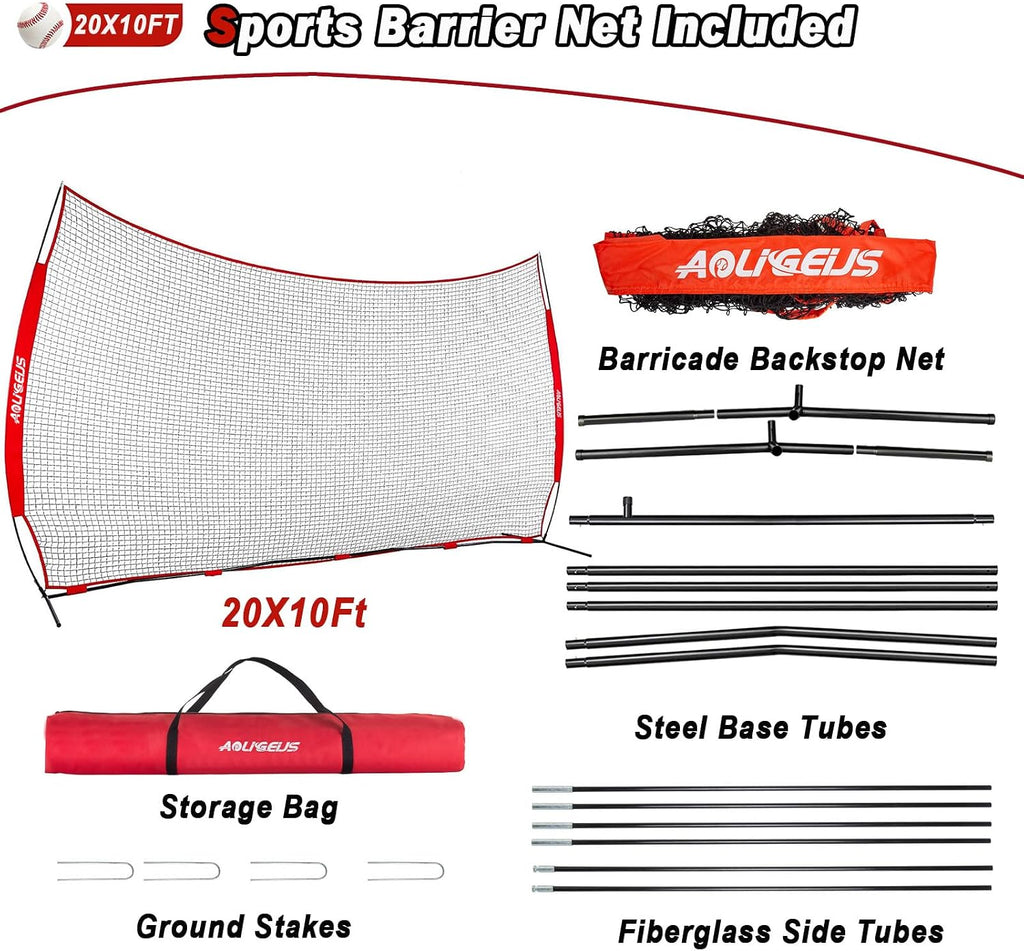 Sports Barrier Net,Sports Net,Barricade Backstop Net,Perfect for Baseball,Softball,Soccer, Basketball,Lacrosse