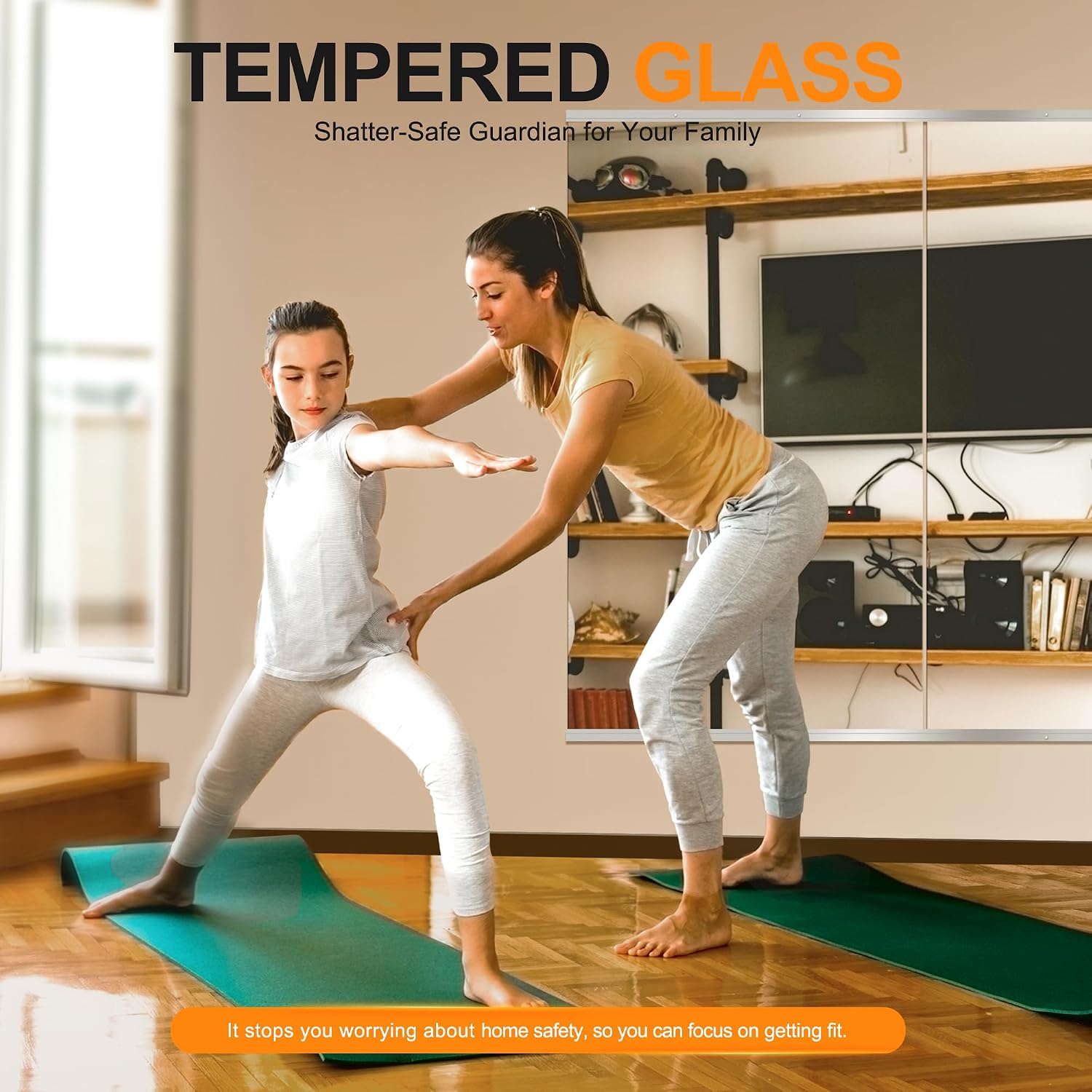 Delma Home Gym Mirror, 48''x28''x2PCS Silver Wall Mounted Large Frameless Tempered Glass Wall Mirror for Home Gym, Garage, Bedroom, Bathroom
