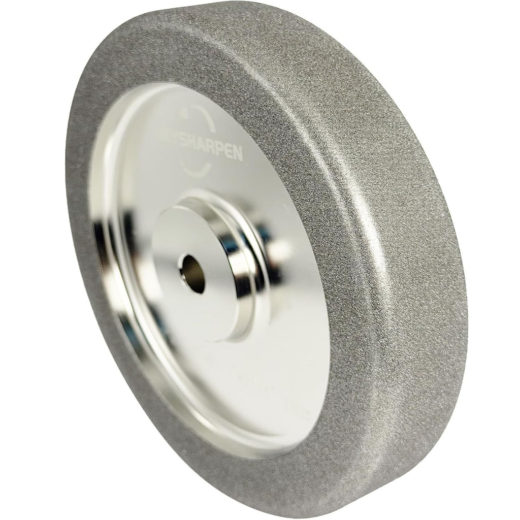 4 in 1 Plus CBN Grinding Wheel 8 inch 180 Grit,1.5' Wide,5/8' Arbor,for Sharpening Woodturning Tools、High Speed Steel Tools (180 Grit)