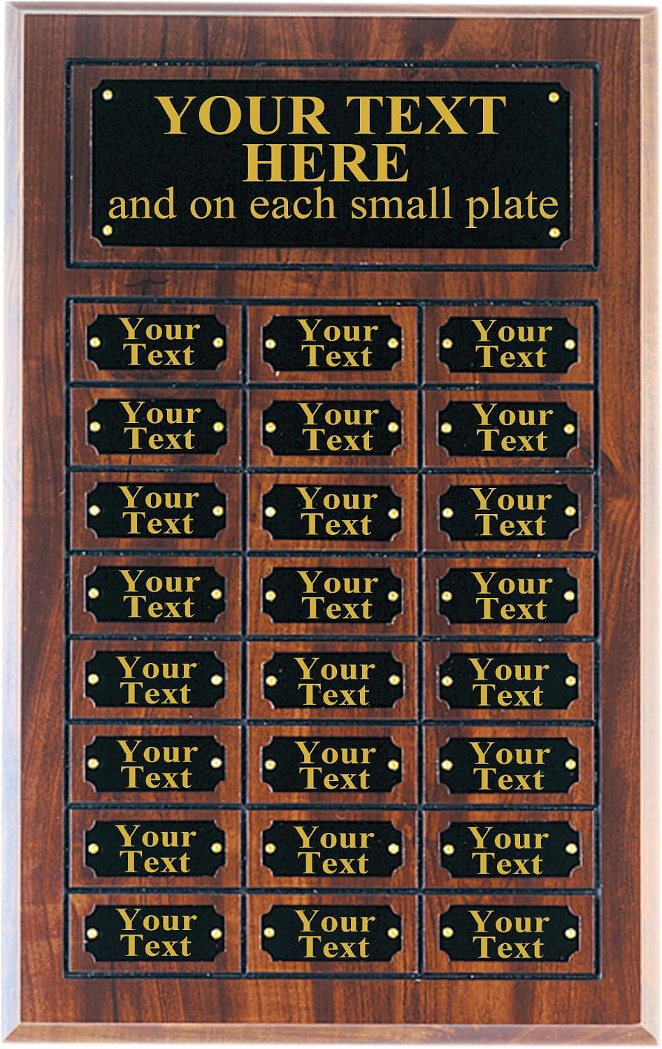 PW Engraving 11 3/4 X 18 3/4 Perpetual Plaque Award, 24 Multiple Name plate Board, 18.75' X 11.75', Trophy Award, Achievement Award, Sport Award, Ongoing Award, Employee Recognition