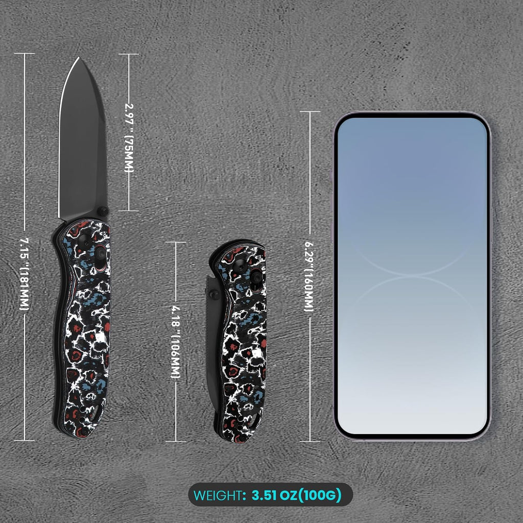 Kizer Drop Bear Pocket Knife, Folding Knife, 2.97'' S45VN DLC Coating Steel Blade, Fatcarbon Handle, Folding Pocket Knife, EDC Knife, Ki3619A5, Nebula