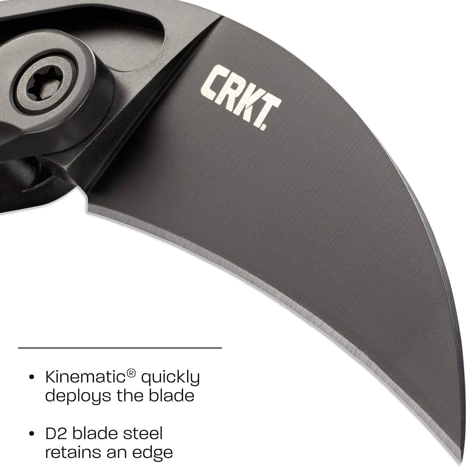 CRKT Provoke First Responder Folding Pocket Knife: Morphing Karambit, D2 Blade Steel, Kinematic Pivot Action, Integrated Safety Lock, Low Profile Pocket Clip, Glass Breaker, Sheath 4042