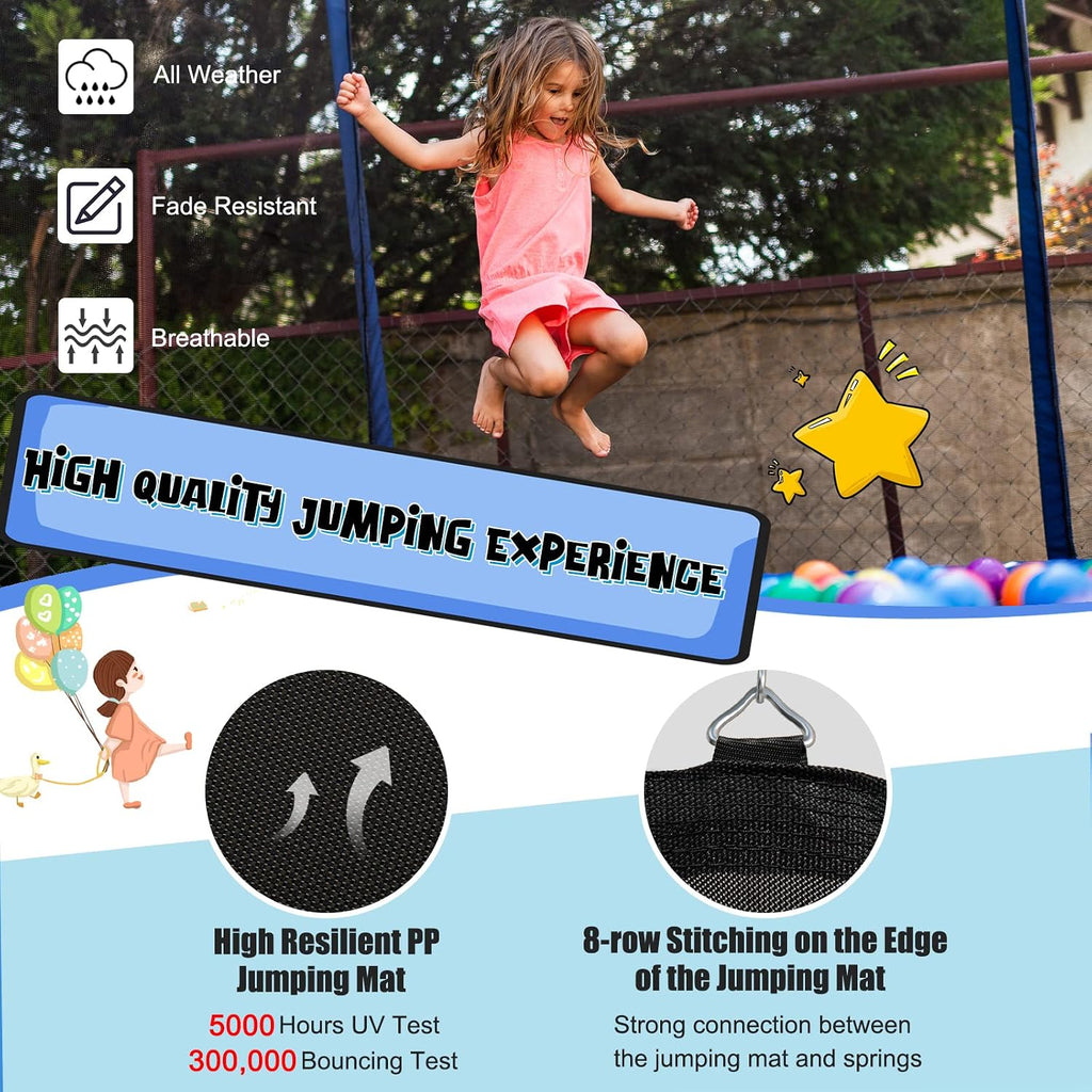 Giantex Trampoline, 12/14/15/16FT Outdoor Recreational Trampoline w/Enclosure Net, Non-Slip Ladder & Basketball Hoop, ASTM Approved, Combo Bounce Outdoor Trampoline for Adults Kids