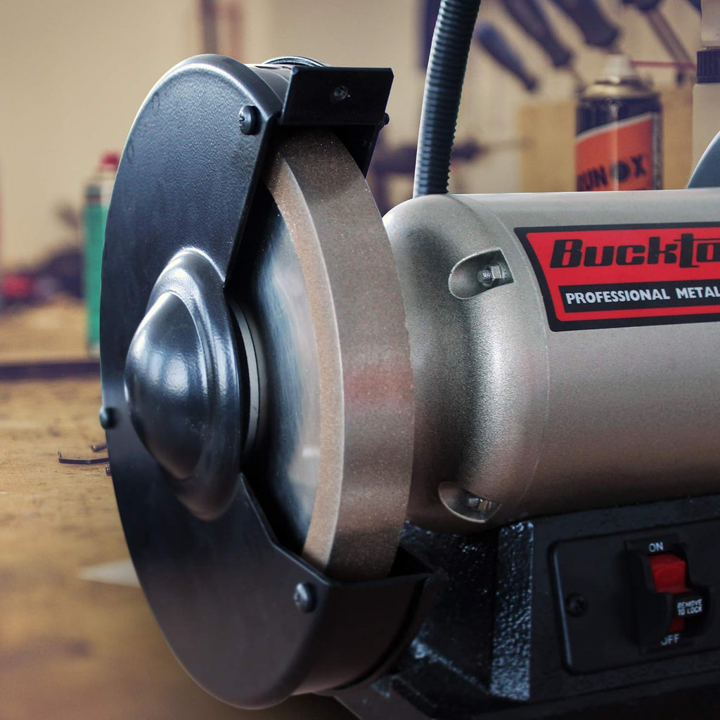 BUCKTOOL 80 Grit 8 Inch CBN Grinding Wheel, 1' Wide, 5/8' Arbor Cubic Boron Nitride Sharpening Wheel for Sharpening Wood-Turning Tools, Chisels, Hardcore and More