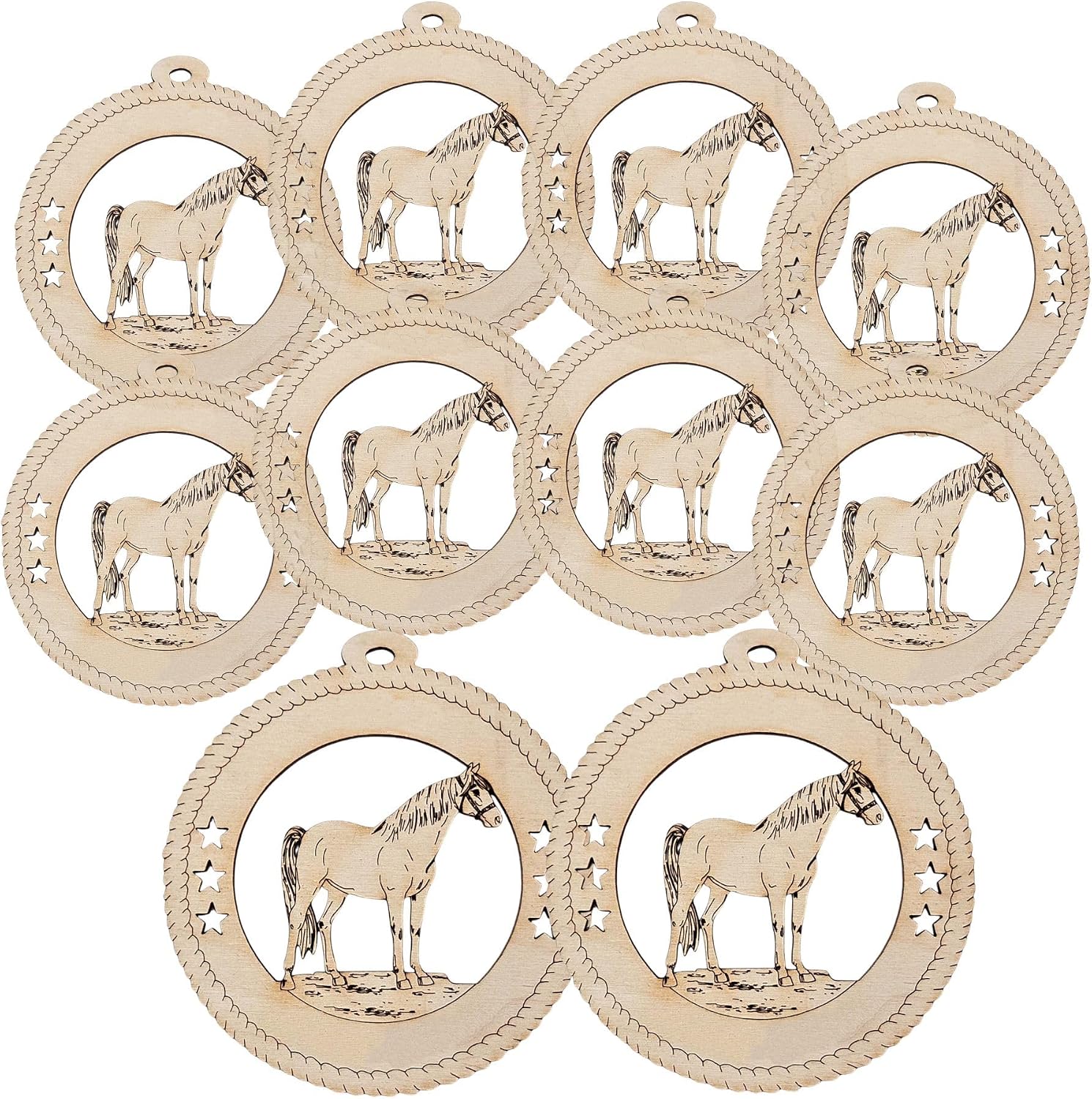 10PK Personalized Graceful Horse Ornaments, Equestrian Keepsakes, Holiday Decor for Horse Lovers