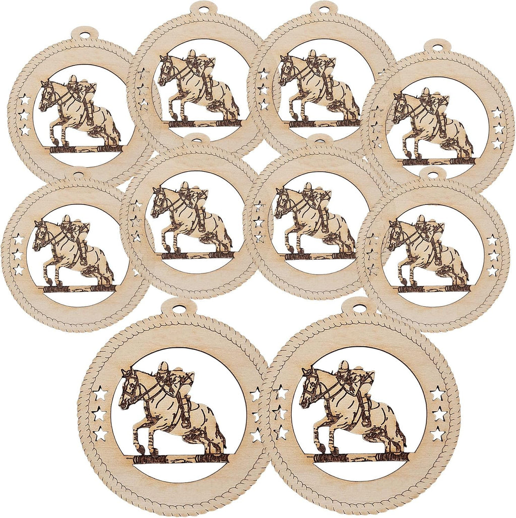 10PK Personalized Horse Jumping Ornament, Jumper Keepsakes and Equestrian Holiday Decor