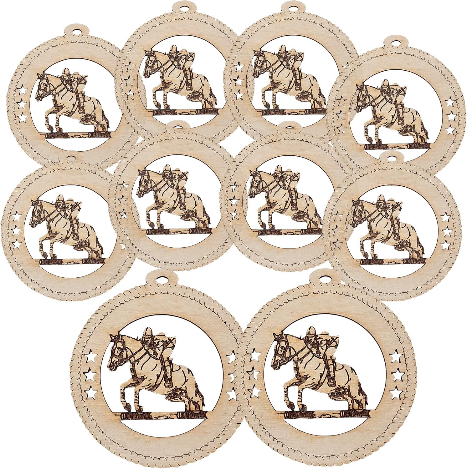 10PK Personalized Horse Jumping Ornament, Jumper Keepsakes and Equestrian Holiday Decor