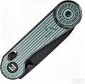 Hightron EdgePlay, Bulit-in Pop-Coin Fidget Knife, All-black, M390 Blade, Green AnodizedTitanium Handle, Axis Lock, CNC titanium Pocket Clip, Utility Playful EDC Gear