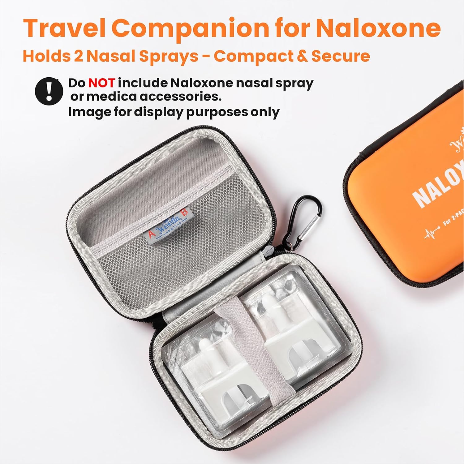 10-Pack Highly Visible Naloxone Carry Case for 2 Nasal Spray, Small | Clearly Labeled, Quick Access, Hard Shell Protection, Easy to Wipe Clean, for First Responders & Law Enforcement