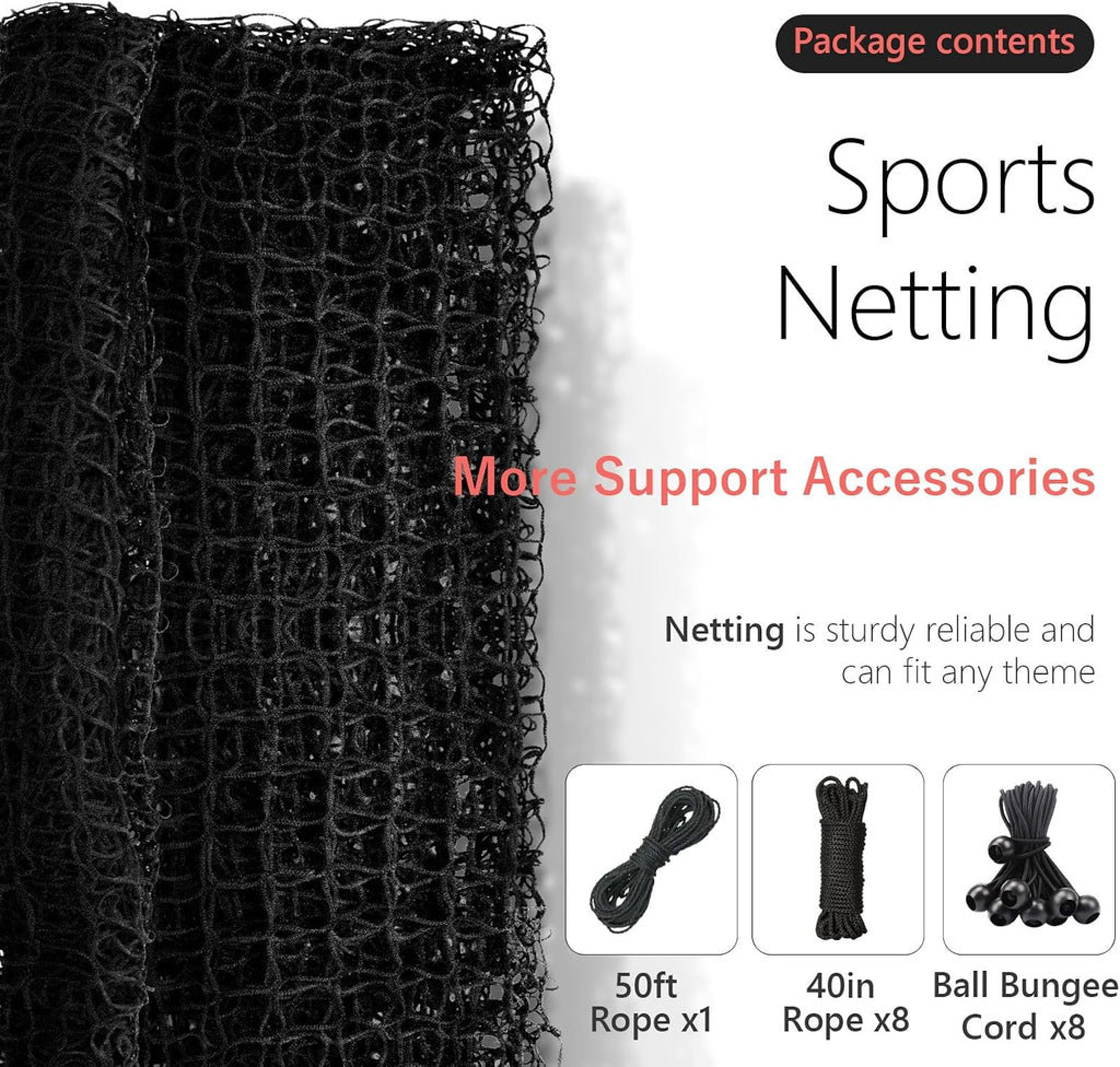 Storgem Baseball Softball Backstop Nets, Sports Netting, Sports Barrier Netting, Heavy Duty Sports Nets Netting Knotless for Playing Field, Backyard or Garage