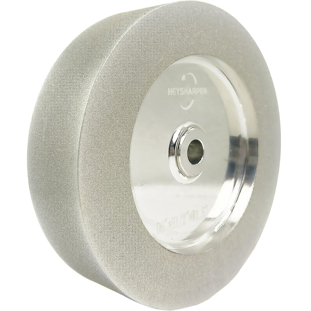 Mega Square CBN Grinding Wheel 6 inch 80&180 Grit,1.5' Wide,1/2' Arbor,1' Down The Side,for Sharpening Woodturning and HSS Tools,Suitable for All Kinds of 6-inch Bench Grinders