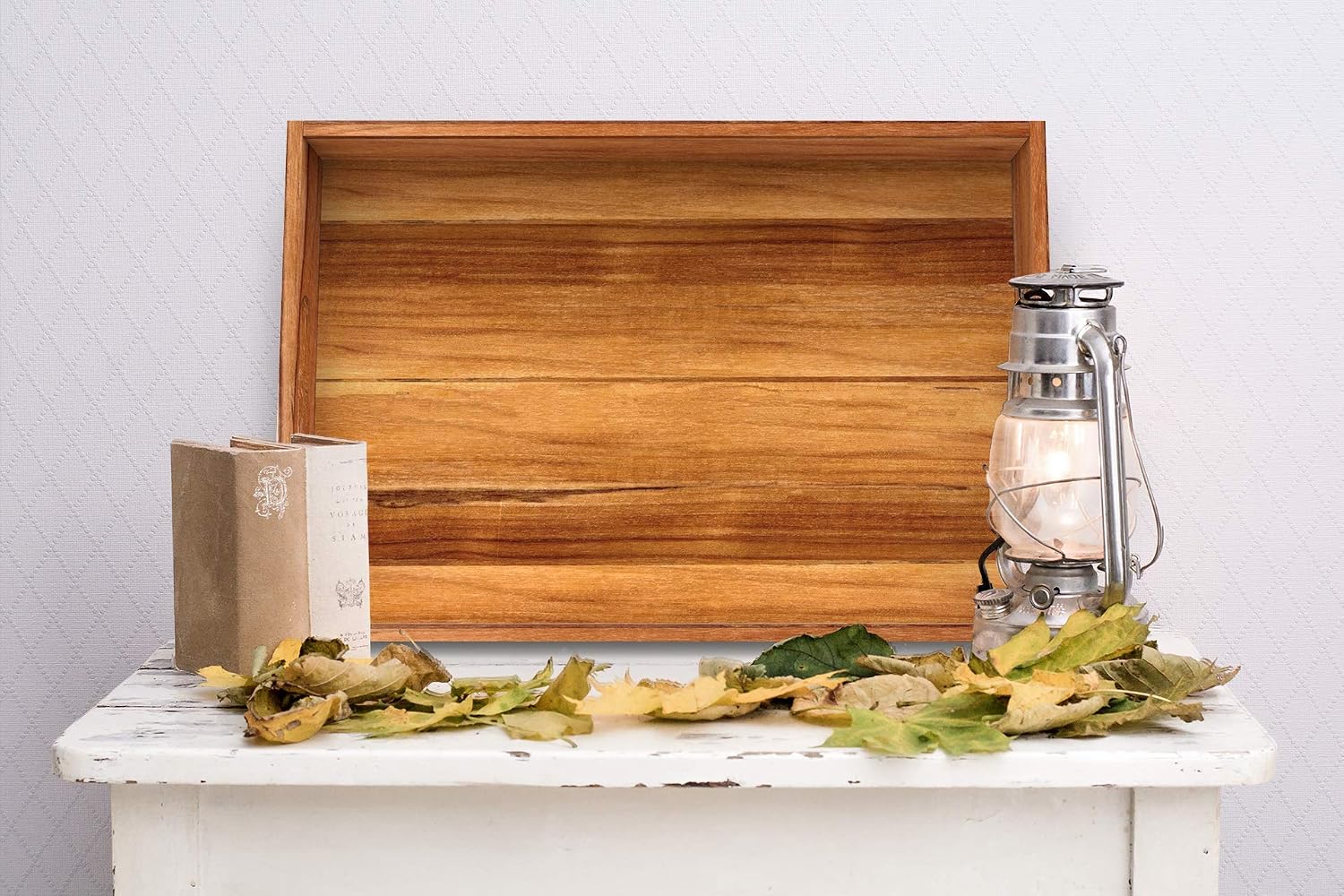Teak Wood Serving Tray with Handles, Large Size - Engraved Personalized Gifts