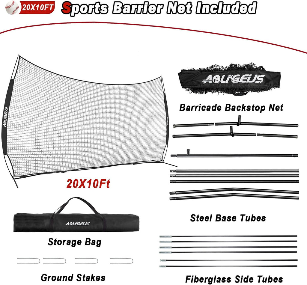 Sports Barrier Net,Sports Net,Barricade Backstop Net,Perfect for Baseball,Softball,Soccer, Basketball,Lacrosse