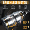 EWORK 3/4' Cordless Impact Wrench 21V Heavy Duty Electric Wrench Max 1500 Ft-lbs, Brushless Motor, High Torque Impact Gun with 6.0Ah Battery & 3/4' to 1/2 Inch Socket Adapter for Heavy Truck/Pickup
