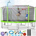 Lyromix Upgraded 16FT 15FT 14FT 12FT 10FT 8FT Trampoline Outdoor with Basketball Hoop and Net, Capacity for 4-6 Kids and Adults