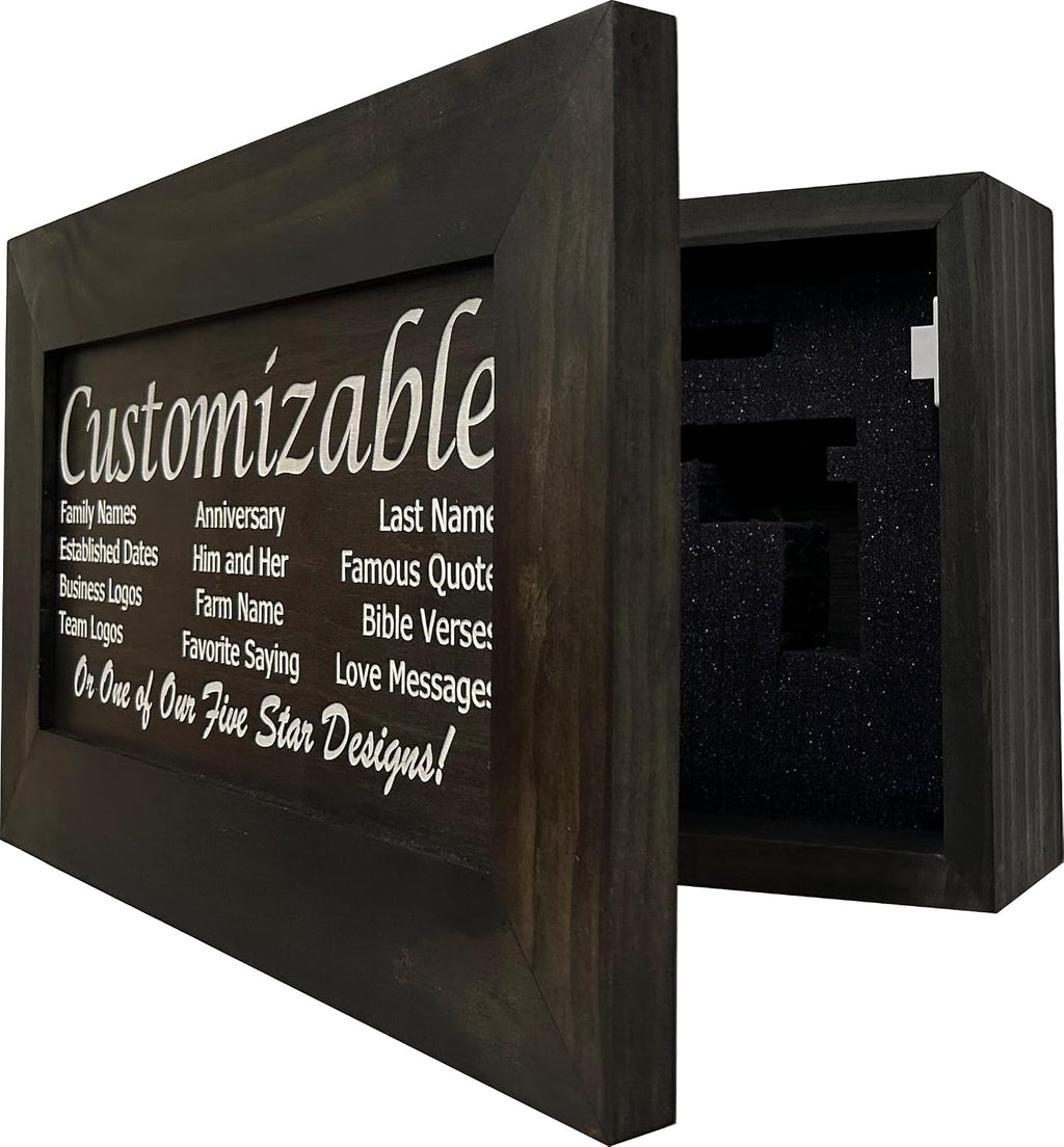 Bellewood Designs Customizable Gun Cabinet Wall Decoration - Personalized Gun Safe To Securely Store Your Gun In Plain Sight