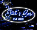 Personalized Neon Bar Sign – Custom Light Up Sign for Home Bar, Lounge, or Man Cave Decor (Round)