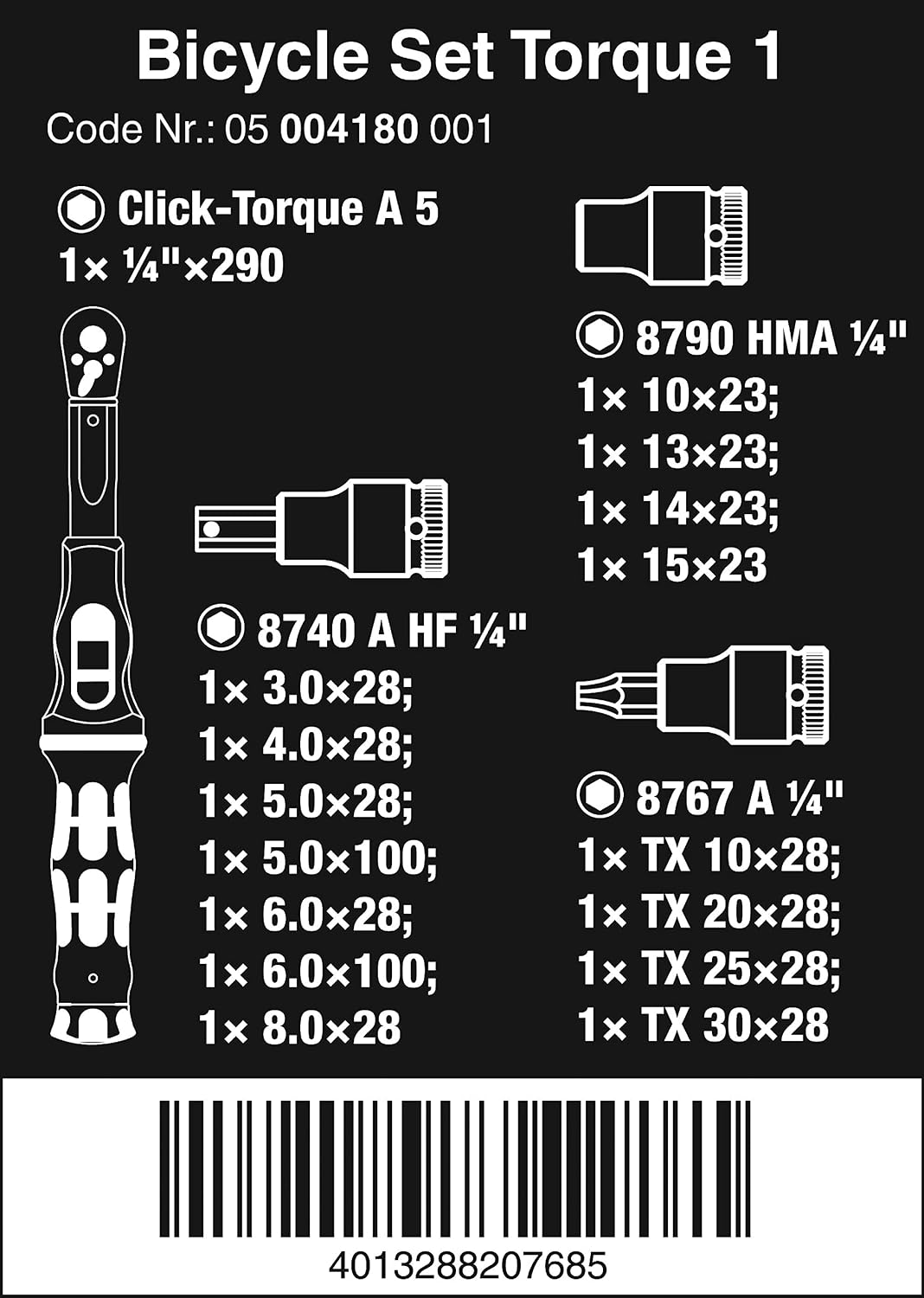 Bicycle Set Torque 1, 16 Pieces