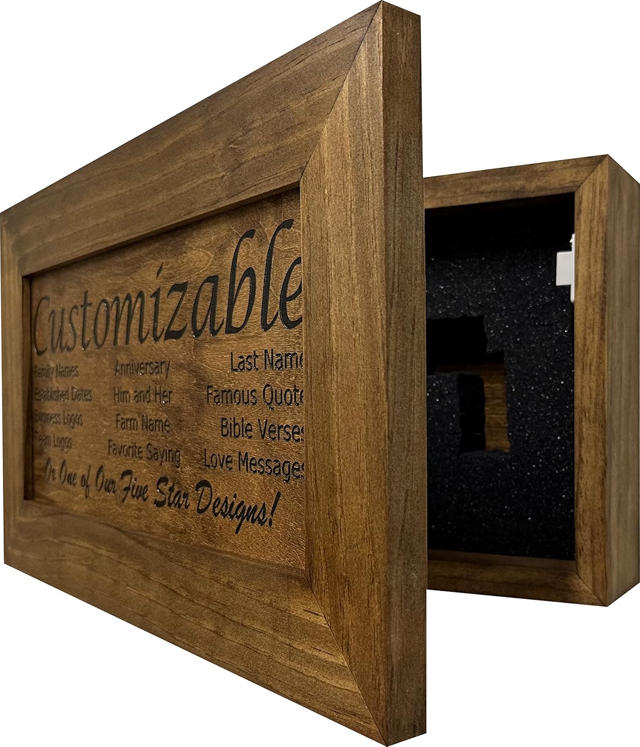 Bellewood Designs Customizable Gun Cabinet Wall Decoration - Personalized Gun Safe To Securely Store Your Gun In Plain Sight