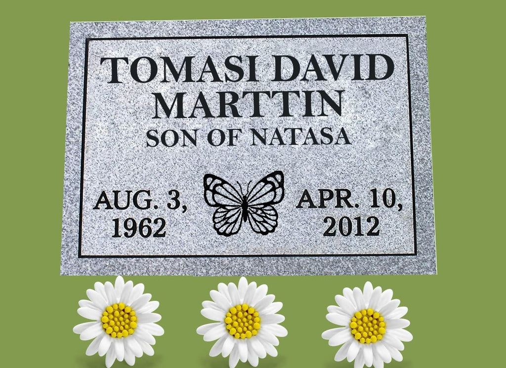 Cemetery Headstone, Headstones for Graves, Cemetery Marker, Monument, Memorial, Grave Marker, Tombstone, Gravestone for Human, Granite,Customize Personalized Engraving Text (14x10x4 Inch)