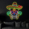 craftnamesign Skull Mexico Neon Sign, Skull Mexico Led Sign, Custom Neon Sign, Mexico Restaurant Neon, Mexican Culture Lover Gifts, Mexican Skull Wall Art