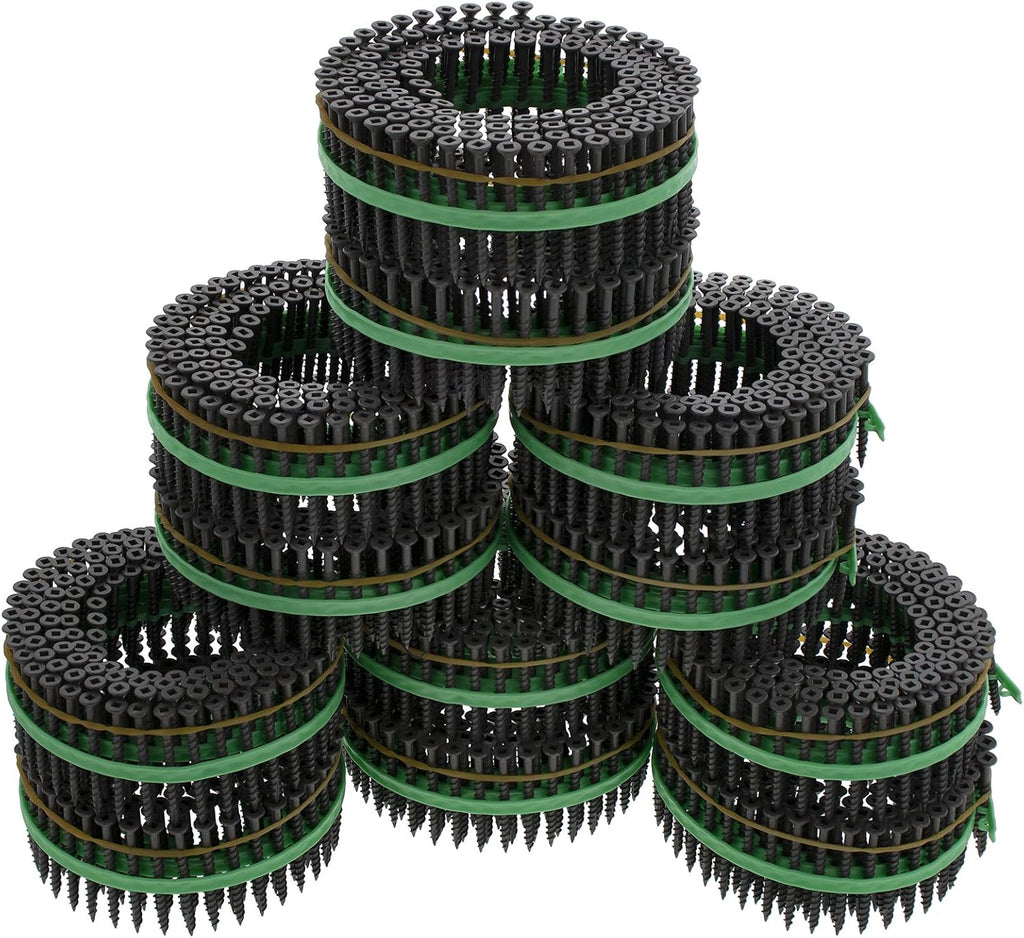 MURO North America Speed Driver Auto Feed Screw Gun Driver Coil System Gray Epoxy Shield Guard #8 x 2' Square Flathead Exterior Screws & 10 Square Driver Bits
